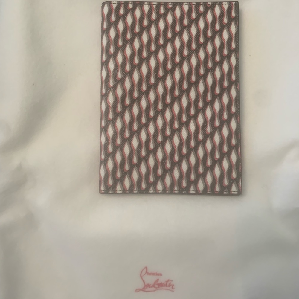 Christian Louboutin Beige, Brown and Red Patterned Leather Wallet